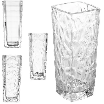 VASO DE VIDRO QUADRADO 15,5X6,5CM