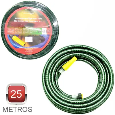 MANGUEIRA COM ESGUICHO PARA JARDIM FLEXIVEL TRANCADA VERDE 25M