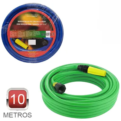 MANGUEIRA COM ESGUICHO PARA JARDIM FLEXIVEL LISA AZUL/VERDE 10M