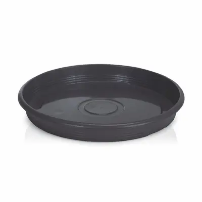 PRATO DE VASO REDONDO PRETO 13,3CM DE Ø DE PLASTICO