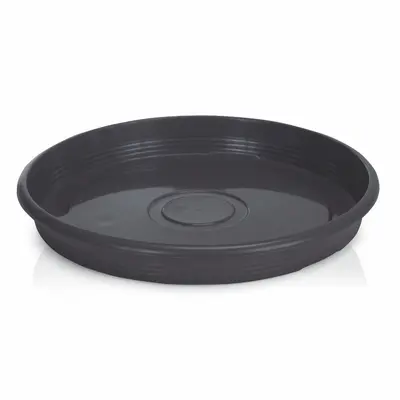 PRATO DE VASO REDONDO PRETO 20,5CM DE Ø DE PLASTICO
