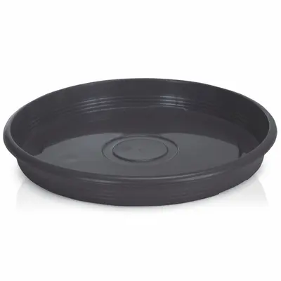 PRATO DE VASO REDONDO PRETO 31CM DE Ø DE PLASTICO