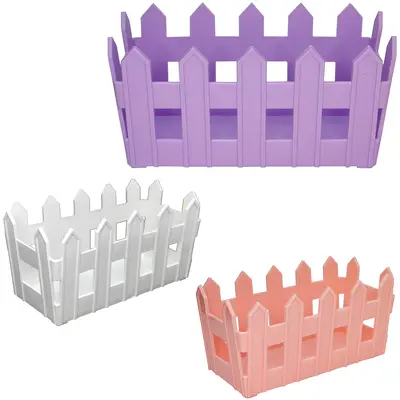 CACHEPOT DE PLASTICO CERQUINHA RETANGULAR COLORS 18X9X9CM