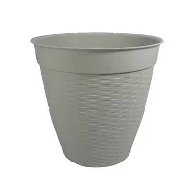 VASO REDONDO RATTAN ESTILO VIME COM BORDA RETA MARMORE 14,5L 30X31,5CM DE Ø DE PLASTICO