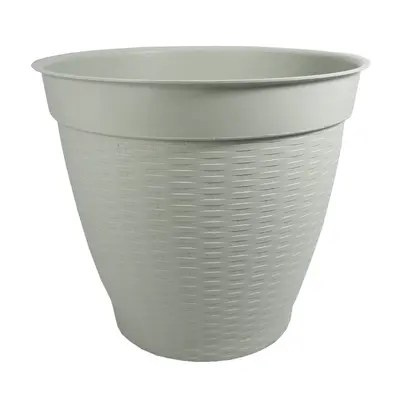 VASO REDONDO RATTAN ESTILO VIME COM BORDA RETA MARMORE 21L 32X36CM DE Ø DE PLASTICO