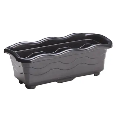 JARDINEIRA FLOREIRA PRETA MEDIA 37X17X14CM 3,5L DE PLASTICO