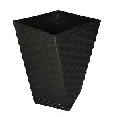 VASO TWISTER RATTAN PRETO MINI 1L 15X10,5X10,5CM DE PLASTICO