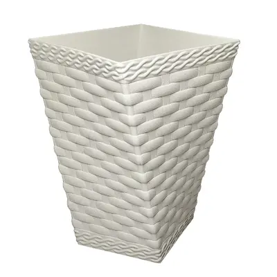 VASO TWISTER RATTAN BRANCO MINI 1L 15X10,5X10,5CM DE PLASTICO