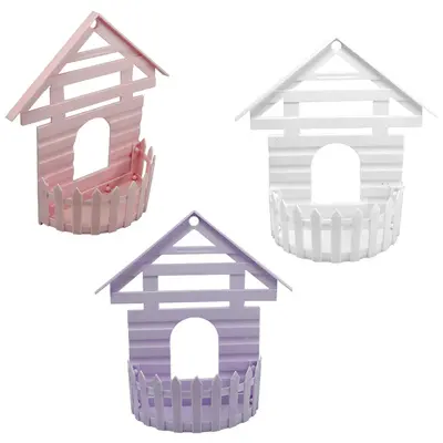 VASO CACHEPOT DE PAREDE PARA SUCULENTA CASINHA COLORS 22X20X6,5CM DE PLASTICO