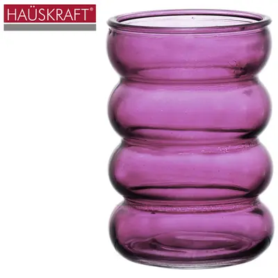 VASO DE VIDRO REDONDO IVY ROXO HAUSKRAFT 400ML 12X8CM DE Ø