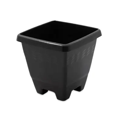 VASO QUADRADO PRETO MEDIO 6,3L 23X23X22CM DE PLASTICO