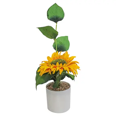 FLOR PERMANENTE COM VASO DE PLASTICO REDONDO 32X7,8CM DE Ø VCF