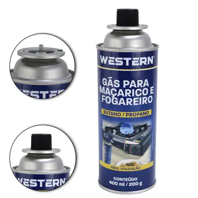 GAS PARA MACARICO / FOGAREIRO BUTANO E PROPANO 400ML/200G