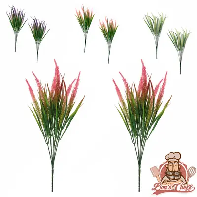 FLOR PERMANENTE HASTE MINI TRIGO LAVANDA COM 14 FLORES 44CM COM 2 PECAS
