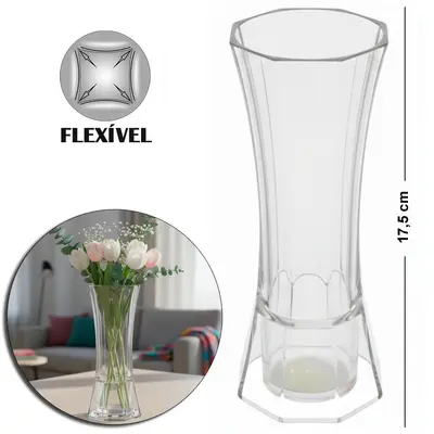 VASO DE PLASTICO PET FLEXIVEL OITAVADO 17,5X7CM