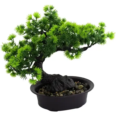 FLOR PERMANENTE BONSAI COM VASO DE PLASTICO OVAL 22X20X12CM VCF