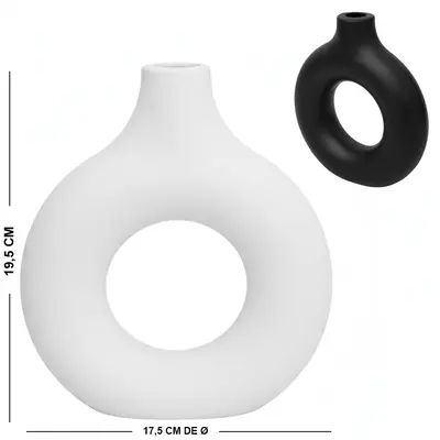 VASO DE PLASTICO REDONDO BLACK / WHITE 19,5X17,5CM DE Ø