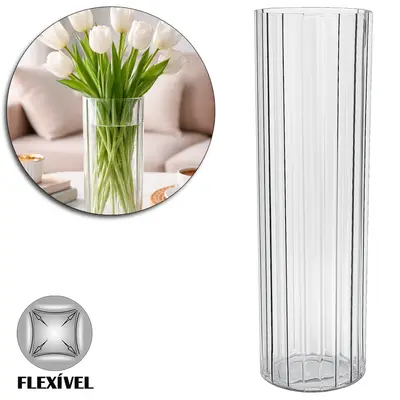 VASO DE PLASTICO PET FLEXIVEL REDONDO CANELADO 29,5X10CM DE Ø