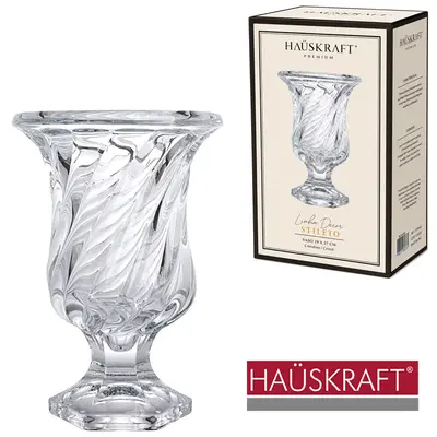 VASO DE VIDRO CRISTAL REDONDO LINHA DECOR SELETO HAUSKRAFT PREMIUM 14,5X11CM DE Ø