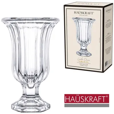 VASO DE VIDRO CRISTAL REDONDO LINHA DECOR GRETA HAUSKRAFT PREMIUM 19X12CM DE Ø