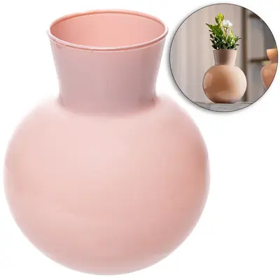 VASO DE VIDRO REDONDO JASMINE BEGE 12,5X10CM DE Ø WOLFF