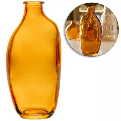 VASO DE VIDRO ORGANICS AMBAR WOLFF 15X7X5,5CM