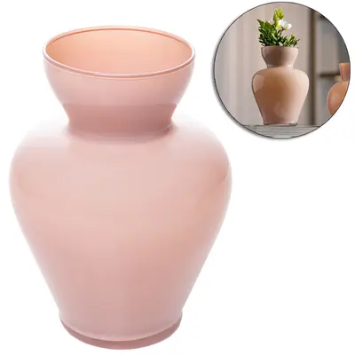 VASO DE VIDRO REDONDO JASMINE BEGE WOLFF 14,5X10CM DE Ø