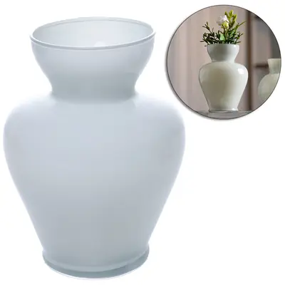 VASO DE VIDRO REDONDO JASMINE WHITE WOLFF 14,5X10CM DE Ø