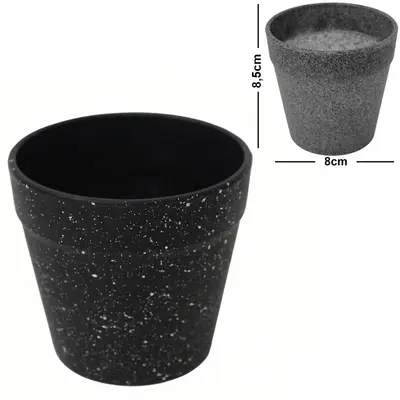VASO DECORATIVO DE PLASTICO REDONDO 8X8,5CM DE Ø