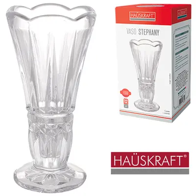 VASO DE VIDRO REDONDO STEPHANY HAUSKRAFT 12X6CM DE Ø