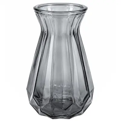 VASO DE VIDRO REDONDO FUME 18,5X11,5CM DE Ø