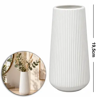 VASO DE PLASTICO REDONDO CONICO FRISADO P WHITE 19,5X10CM DE Ø