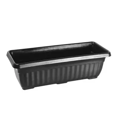 JARDINEIRA FLOREIRA PRETA 35X11CM DE PLASTICO
