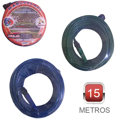 MANGUEIRA COM ESGUICHO PARA JARDIM TRANCADA MASTER POP COLORS 15 M
