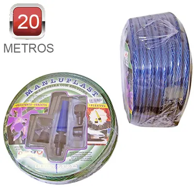 MANGUEIRA COM ESGUICHO PARA JARDIM TRANCADA MASTER POP COLORS 20 M