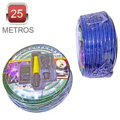 MANGUEIRA COM ESGUICHO PARA JARDIM TRANCADA MASTER POP COLORS 25 M