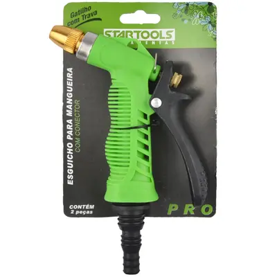 ESGUICHO PARA MANGUEIRA PISTOLA COM CONECTOR LONGO + TRAVA VERDE PRO 19X14CM