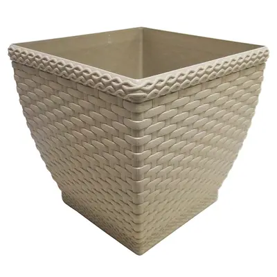 VASO QUADRADO RATTAN PALHA 2L 15X14,5CM DE PLASTICO