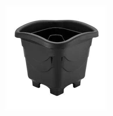 VASO QUADRADO ´PRETO PEQUENO 2L 18,5X17CM DE PLASTICO