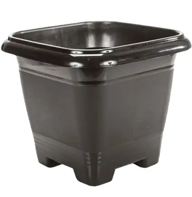 VASO QUADRADO PRETO 9,5L 28,5X24,5CM DE PLASTICO