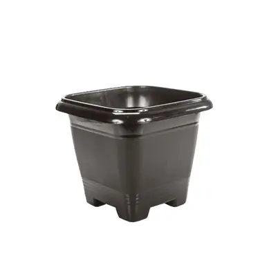 VASO QUADRADO PRETO 2L 17X15CM DE PLASTICO