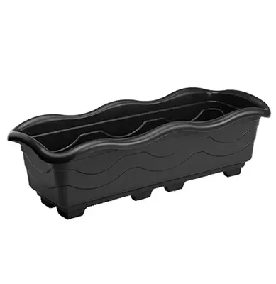 JARDINEIRA FLOREIRA PRETO GRANDE 50X19X15CM 6,5L DE PLASTICO