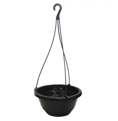 VASO REDONDO DE PENDURAR CUIA PRETO 3L 12X24,5CM DE Ø DE PLASTICO