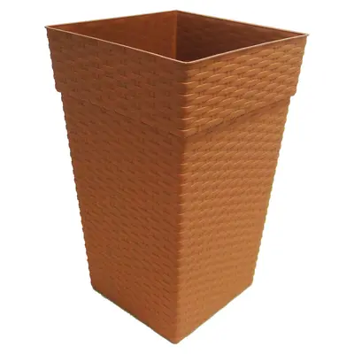 VASO QUADRADO RATTAN TELHA 10L 35X21,7CM DE PLASTICO