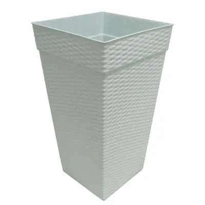 VASO QUADRADO RATTAN MARMORE 28L 51,3X28CM DE PLASTICO