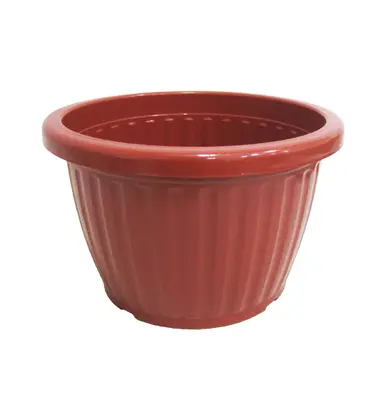 VASO REDONDO CANELADO TELHA CERAMICO 3L 13,5X21,5CM DE Ø DE PLASTICO