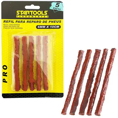 REFIL MACARRAO PARA REPARO DE PNEU PRO COM 5 PECAS 10CMX6MM