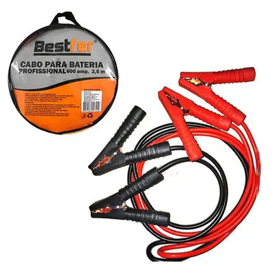 CABO CHUPETA PARA BATERIA 2,5M 600 AMP NA BOLSA