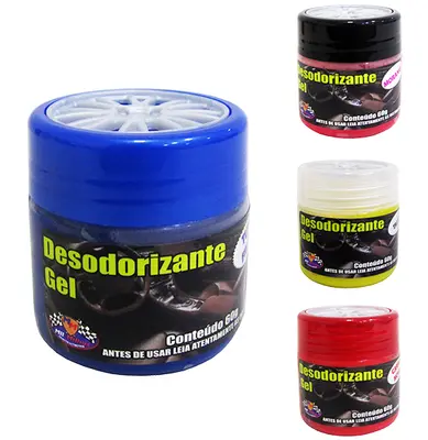 DESODORIZANTE GEL PARA VEICULOS COM TAMPA ABRE E FECHA SORTIDOS 60G
