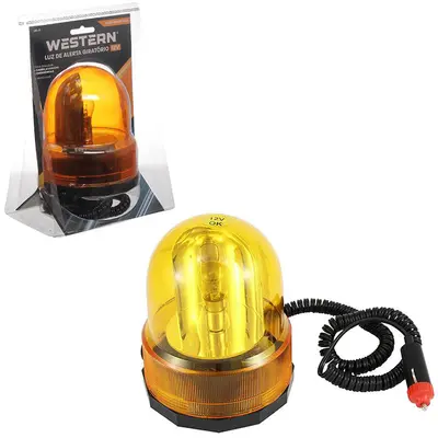 LUZ DE ALERTA GIRATORIA REDONDA BASE IMANTADA 12V 21W